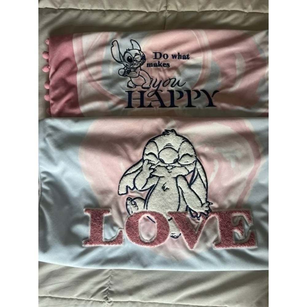 Primark Disney Stitch Snuggly Zippered 2Pillow Shams Cover Room Decor Love Theme